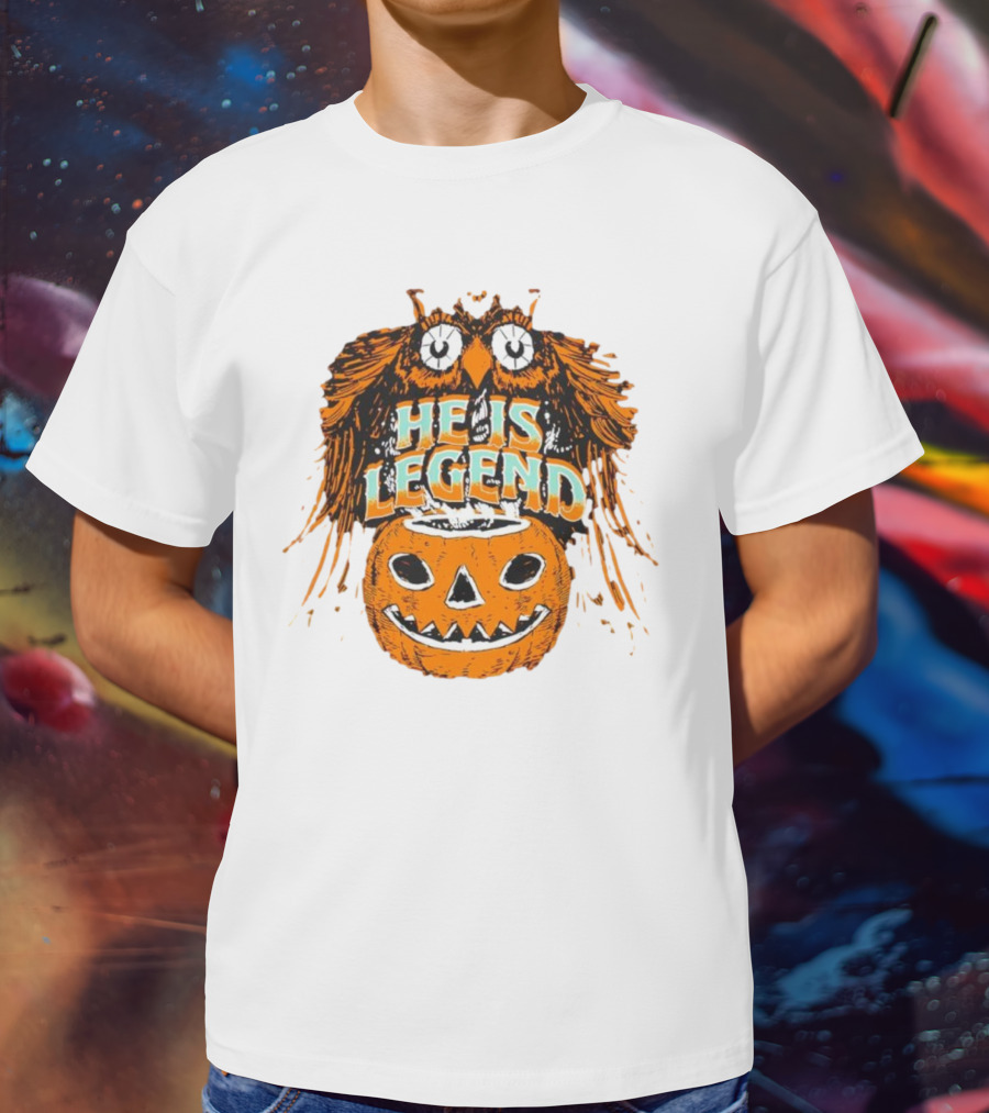 HE IS LEGEND Pumpkin Owl Halloween T-Shirt