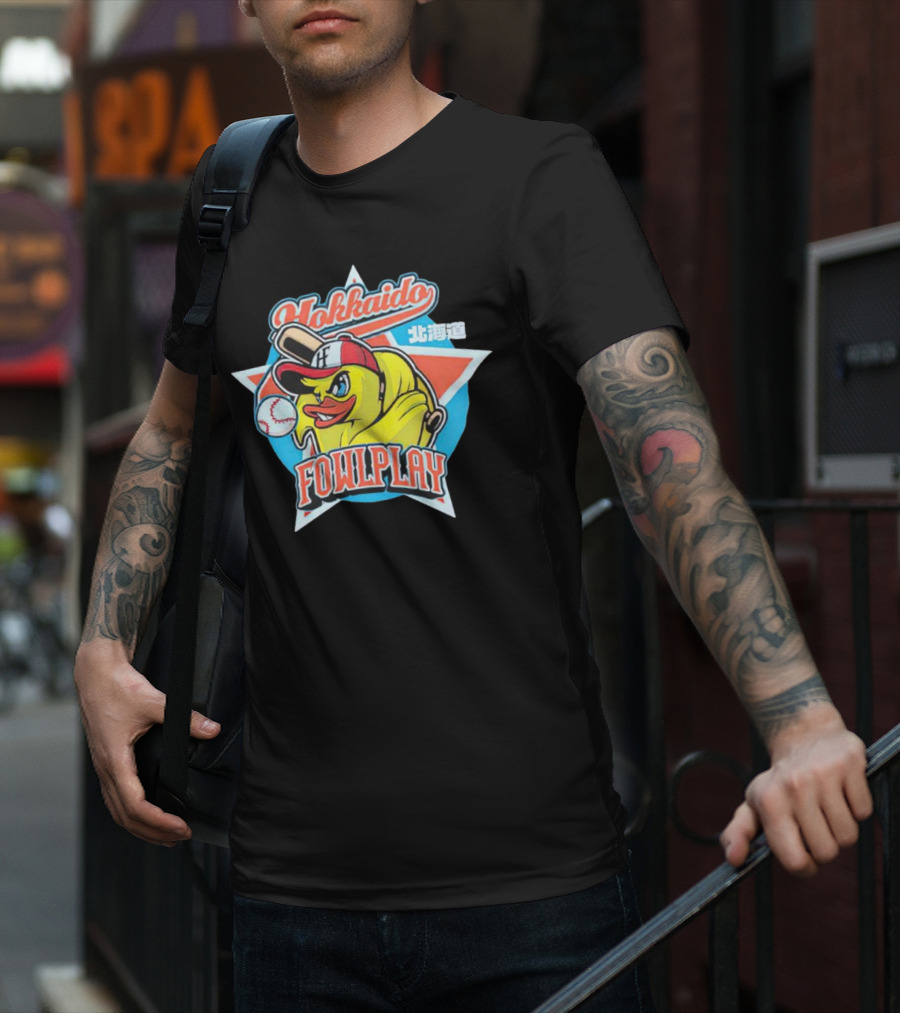 Hokkaido Fowlplay Baseball Duck With Star And Bat T-Shirt