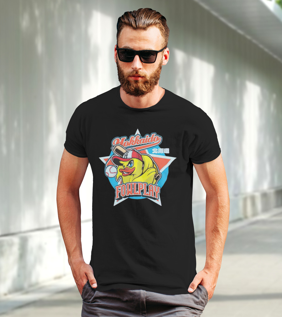 Hokkaido Fowlplay Baseball Duck With Star And Bat T-Shirt