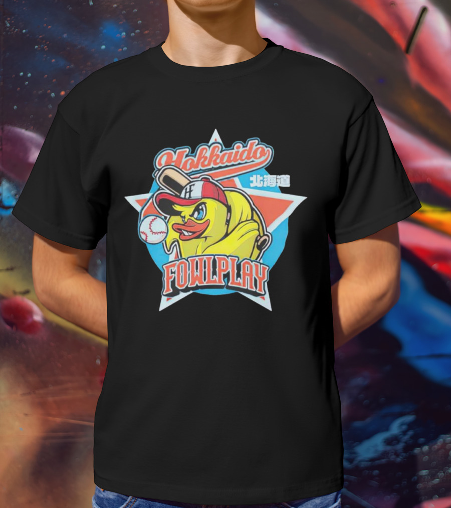 Hokkaido Fowlplay Baseball Duck With Star And Bat T-Shirt