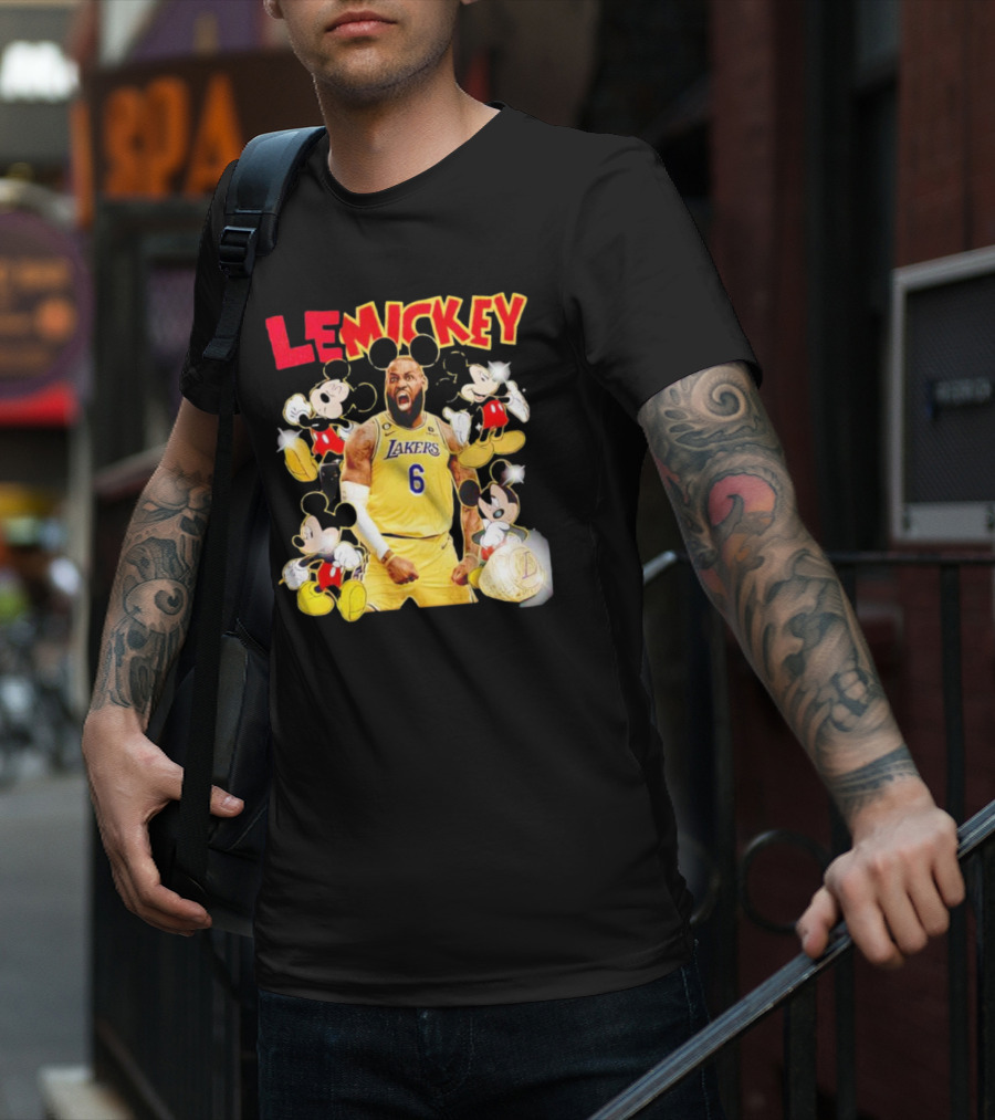 LeMickey LeBron James Lakers With Mickey Characters T-Shirt