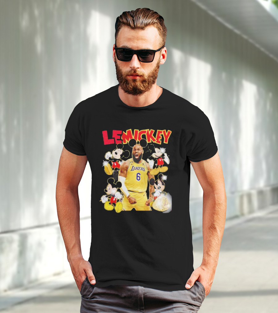 LeMickey LeBron James Lakers With Mickey Characters T-Shirt