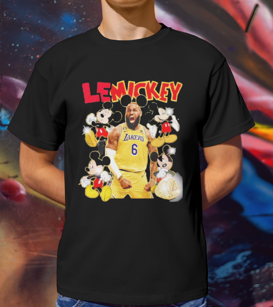 LeMickey LeBron James Lakers With Mickey Characters T-Shirt