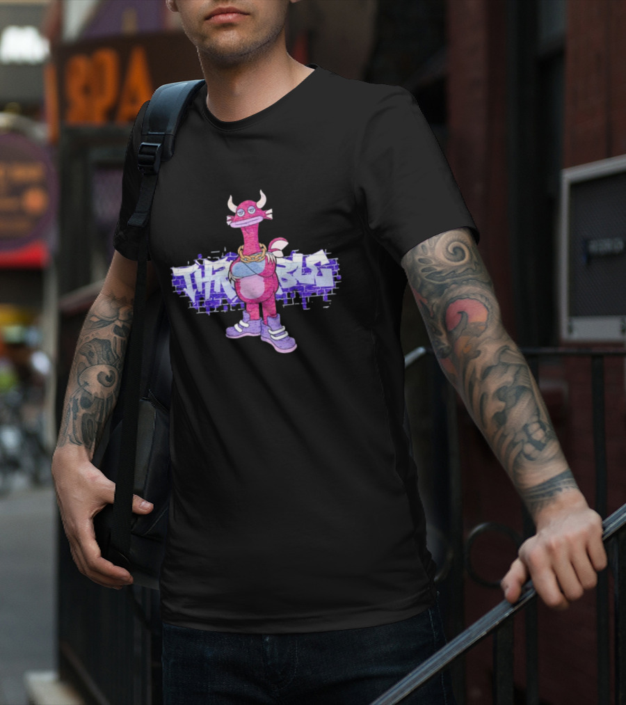 Men’s My Singing Monsters Thrumble Graffiti Style Character With Chain And Sneakers T-Shirt