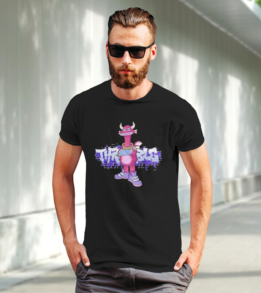 Men’s My Singing Monsters Thrumble Graffiti Style Character With Chain And Sneakers T-Shirt