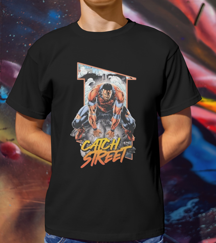 Catch Street Rippaverse Comics Dynamic Hero Action Pose T-Shirt