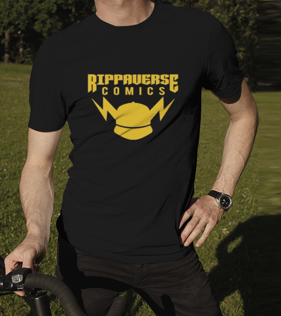 Rippaverse Comics Logo With Yellow Lightning And Cap T-Shirt