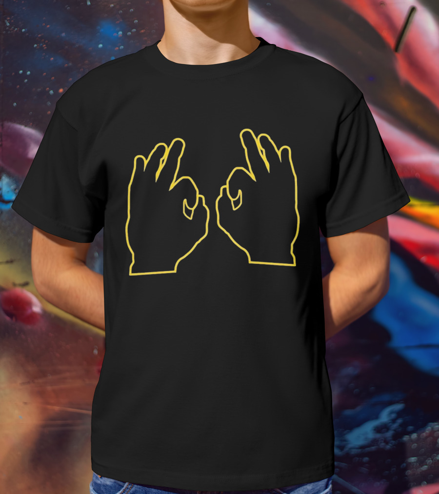 Southern Miss Three Yellow Outline Hand Gesture T-Shirt