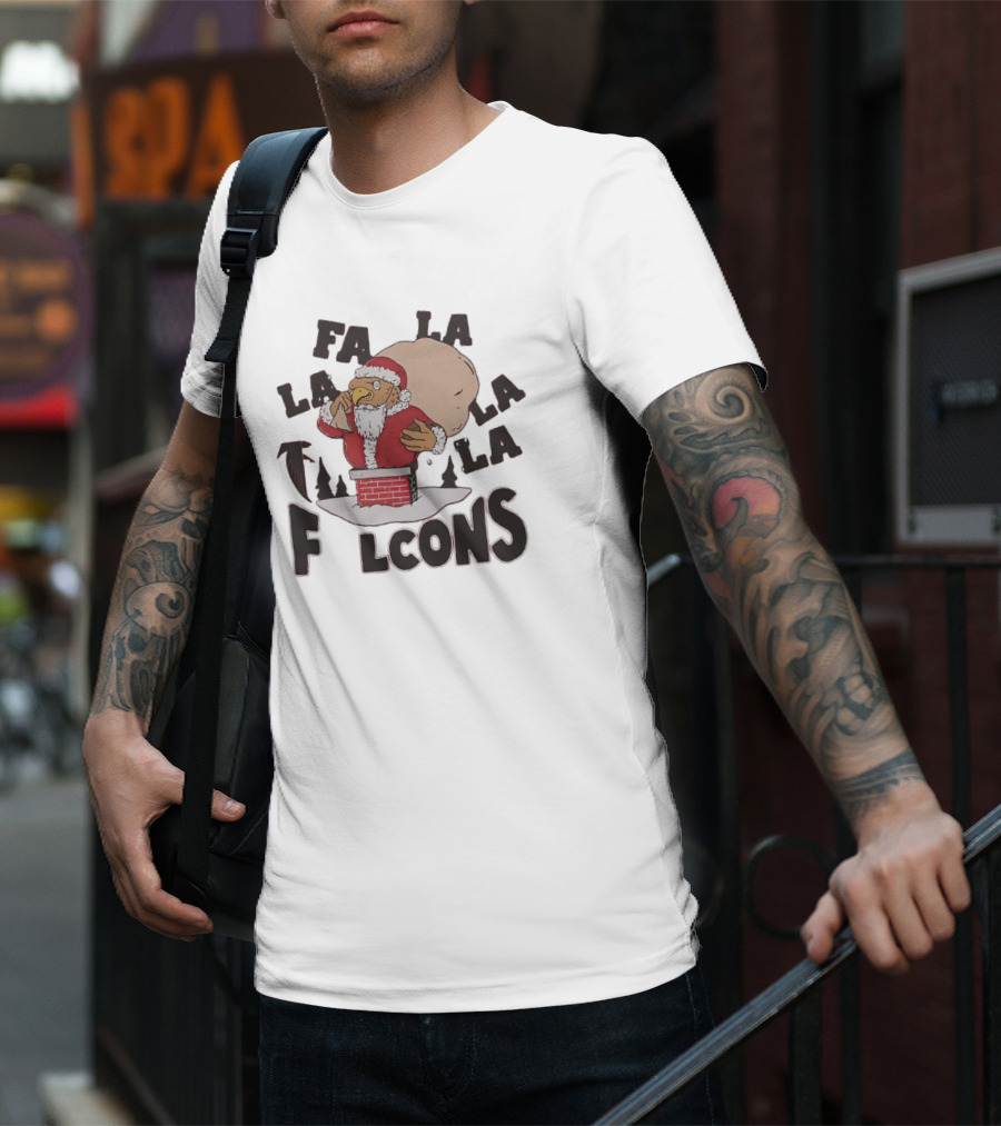 Atlanta Falcons Mascot Santa Fa La La Lcons T-Shirt