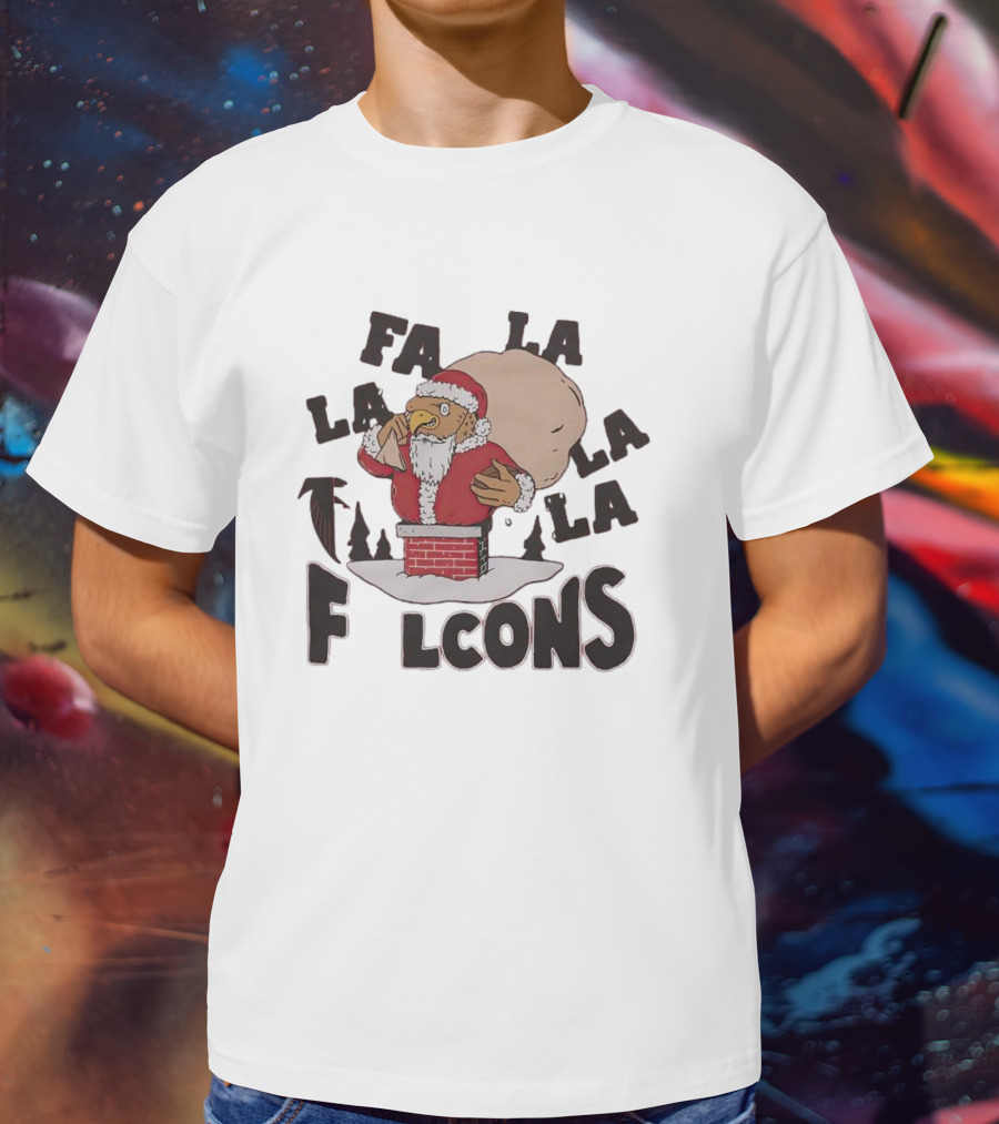 Atlanta Falcons Mascot Santa Fa La La Lcons T-Shirt
