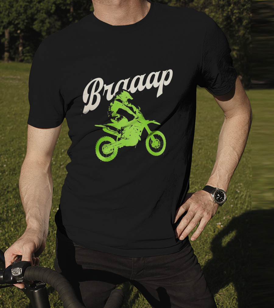 Braaap Moto Dirt Bike Racer In Action T-Shirt