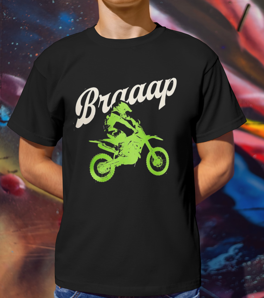 Braaap Moto Dirt Bike Racer In Action T-Shirt