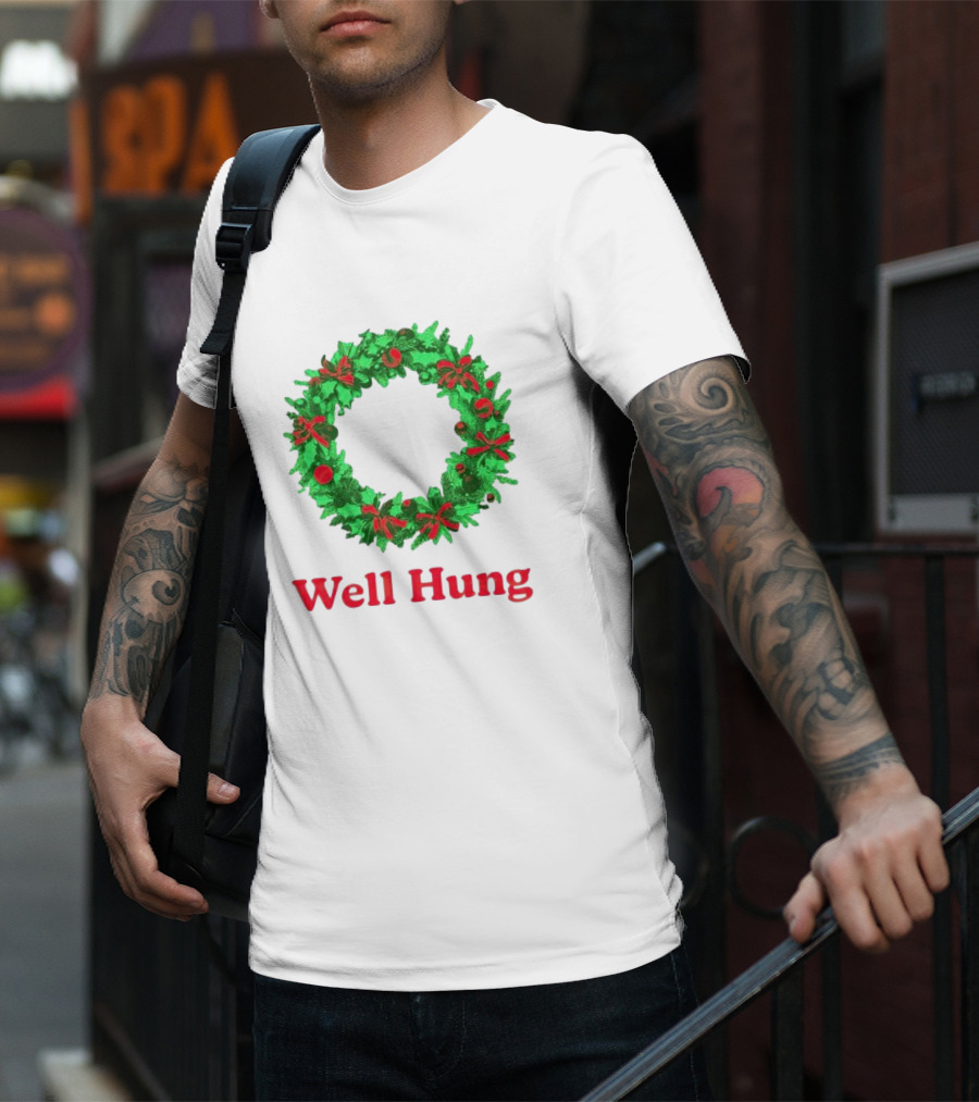 Well Hung Christmas Wreath T-Shirt