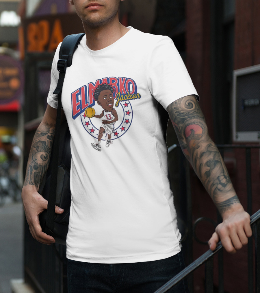 Elmarko Jackson Basketball Stars And Slam Dunk Action T-Shirt