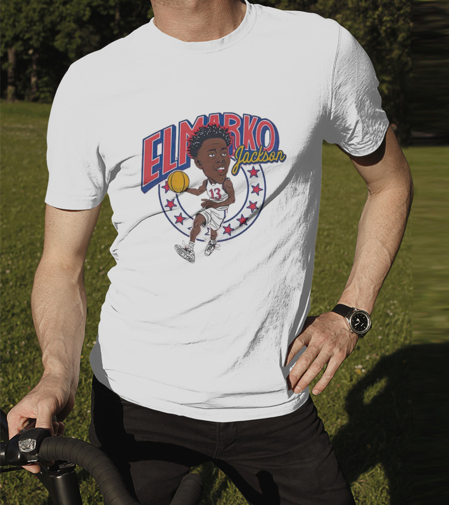 Elmarko Jackson Basketball Stars And Slam Dunk Action T-Shirt