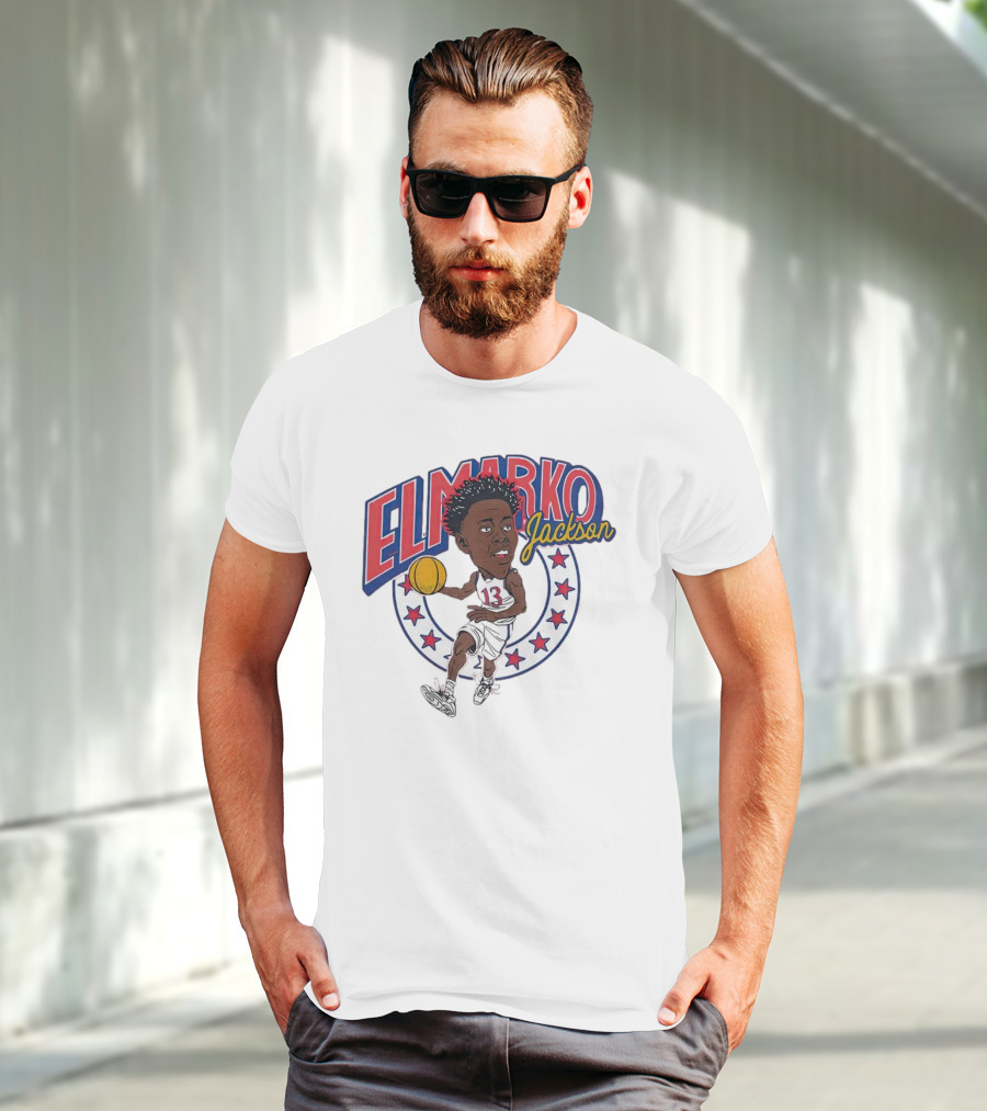 Elmarko Jackson Basketball Stars And Slam Dunk Action T-Shirt