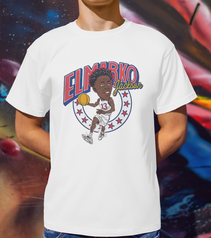 Elmarko Jackson Basketball Stars And Slam Dunk Action T-Shirt