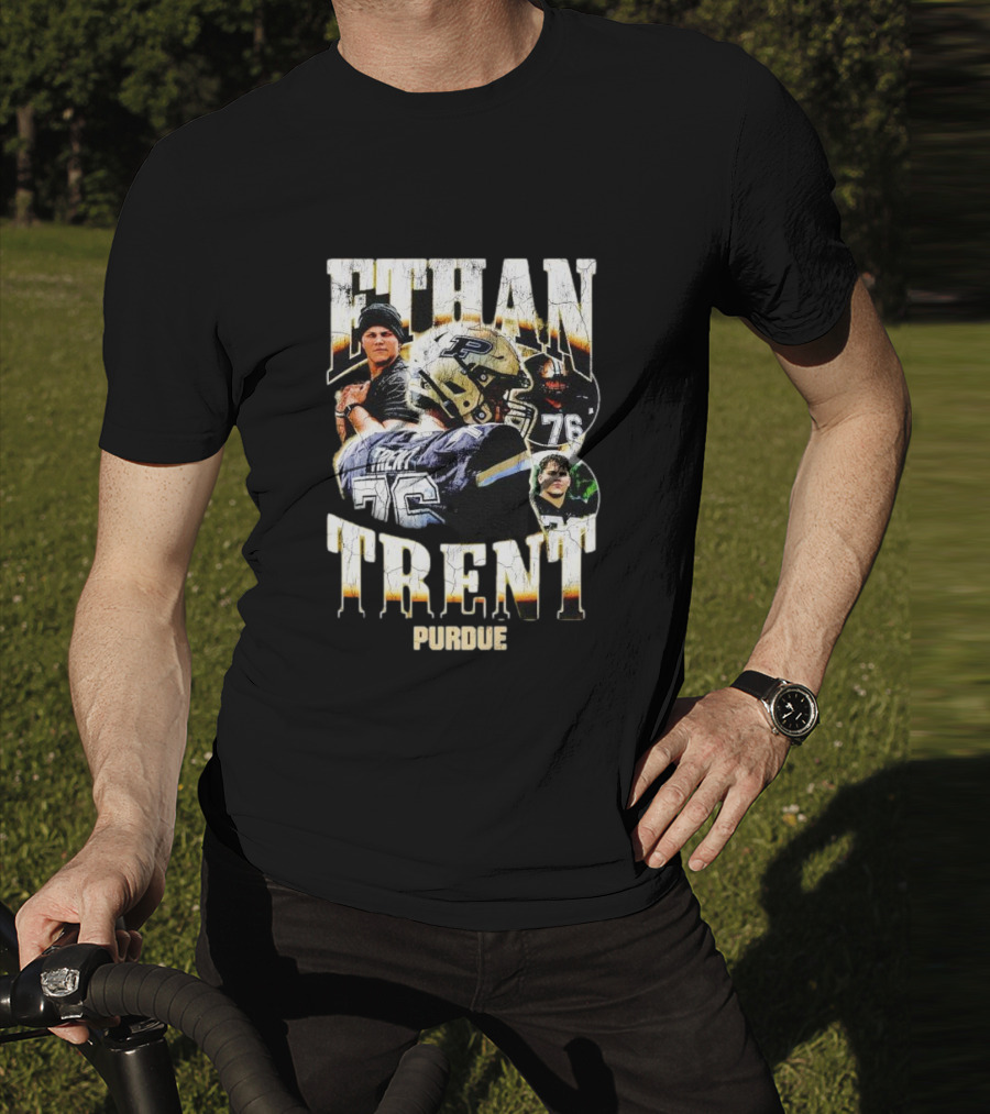 Ethan Trent Purdue Picture Collage 76 Football T-Shirt