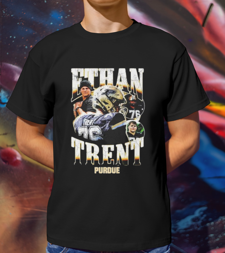 Ethan Trent Purdue Picture Collage 76 Football T-Shirt