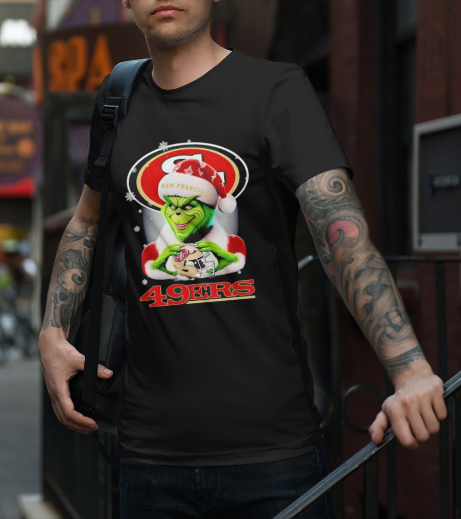 Grinch San Francisco 49ers Christmas Football T-Shirt