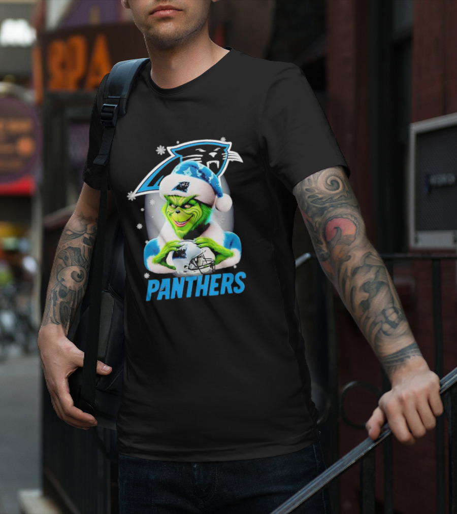 Grinch Carolina Panthers Christmas Fan T-Shirt