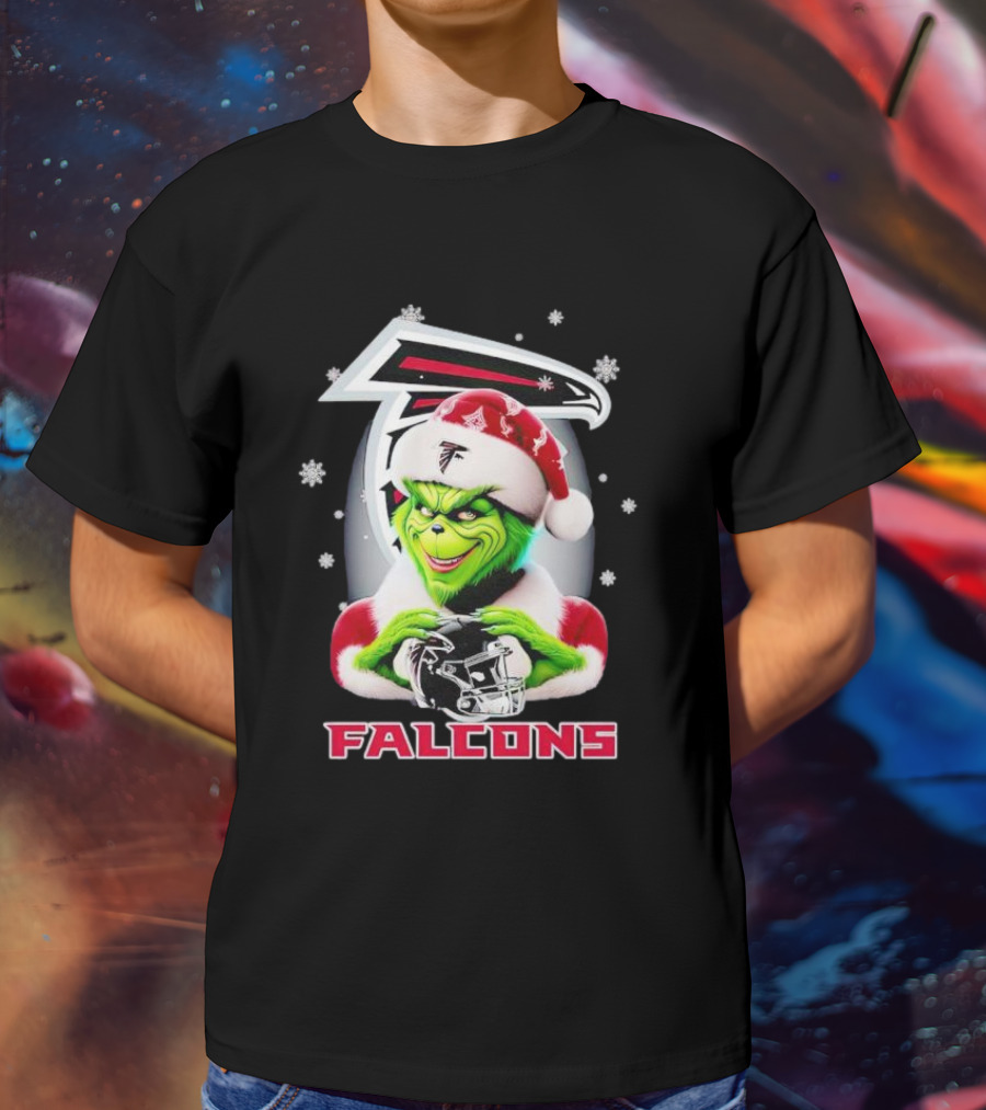 Grinch Christmas Atlanta Falcons Football Fan Holiday T-Shirt