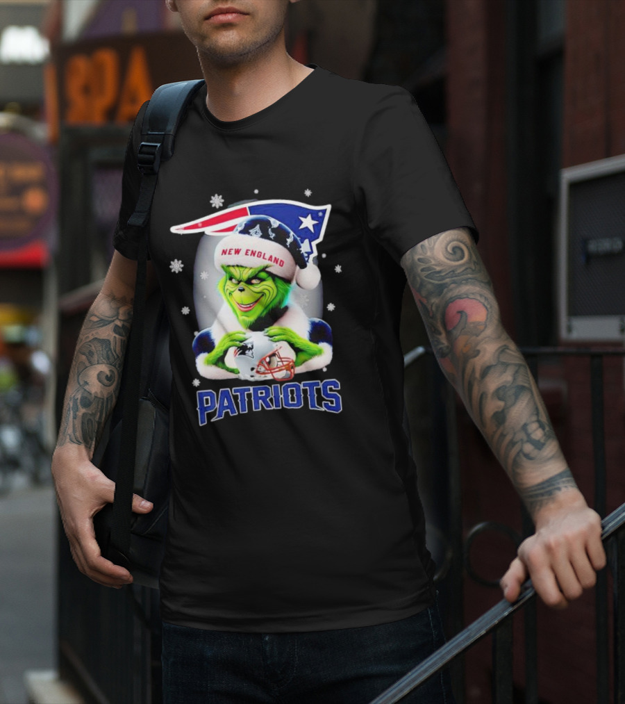 Grinch New England Patriots Christmas Fan T-Shirt