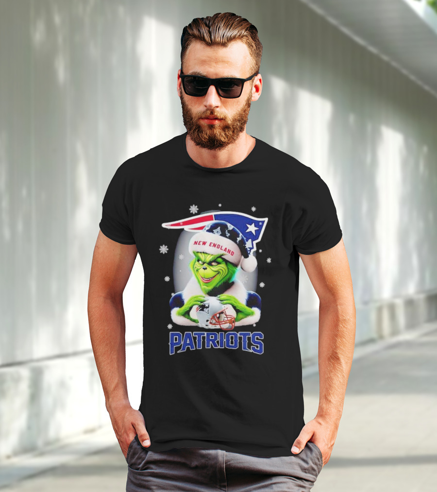 Grinch New England Patriots Christmas Fan T-Shirt