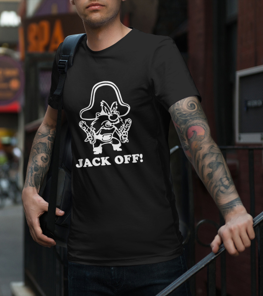 Jack Off Rootin' Tootin' Cowboy Character With Hat And Guns T-Shirt