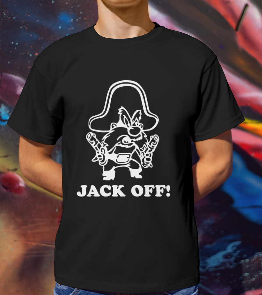 Jack Off Rootin' Tootin' Cowboy Character With Hat And Guns T-Shirt
