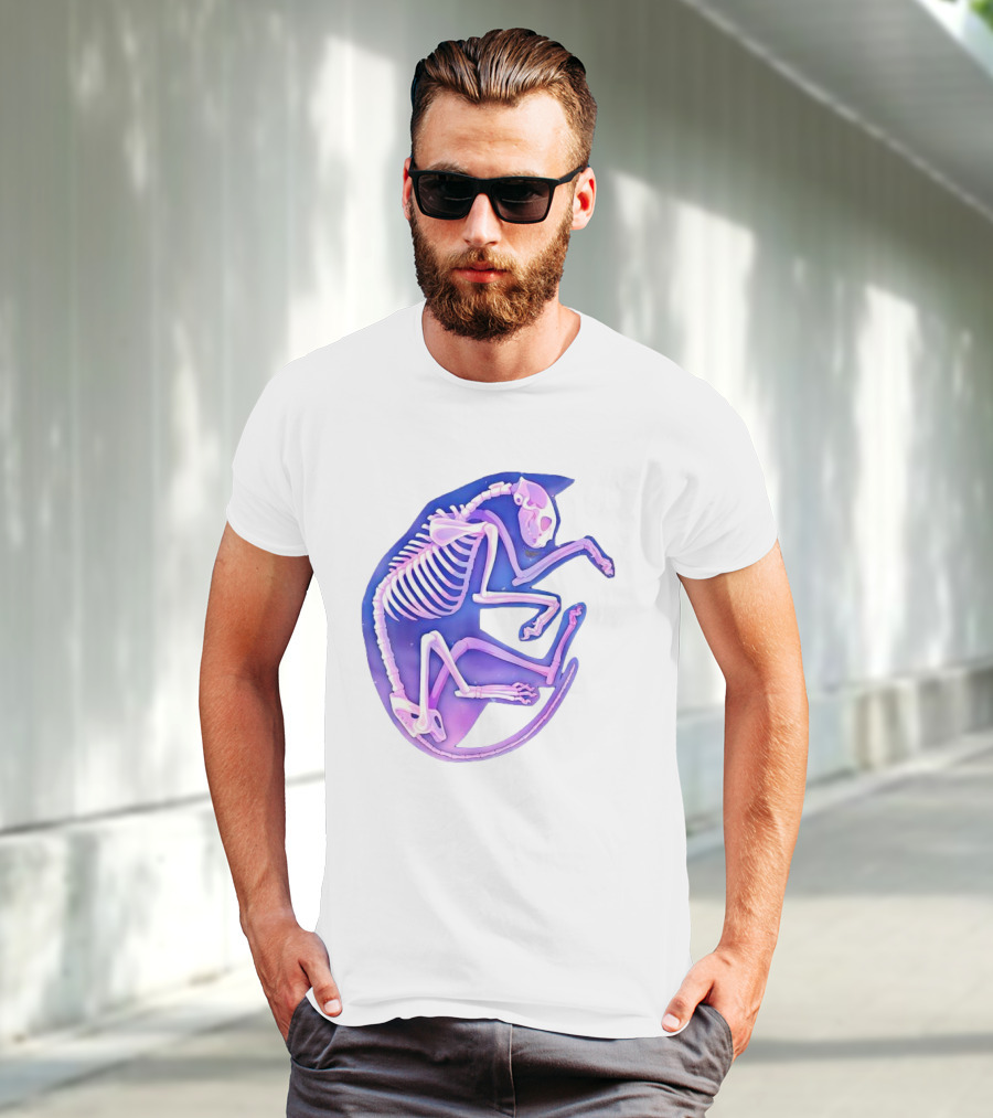 Skeleton Galaxy Cat Cosmic Vibe T-Shirt