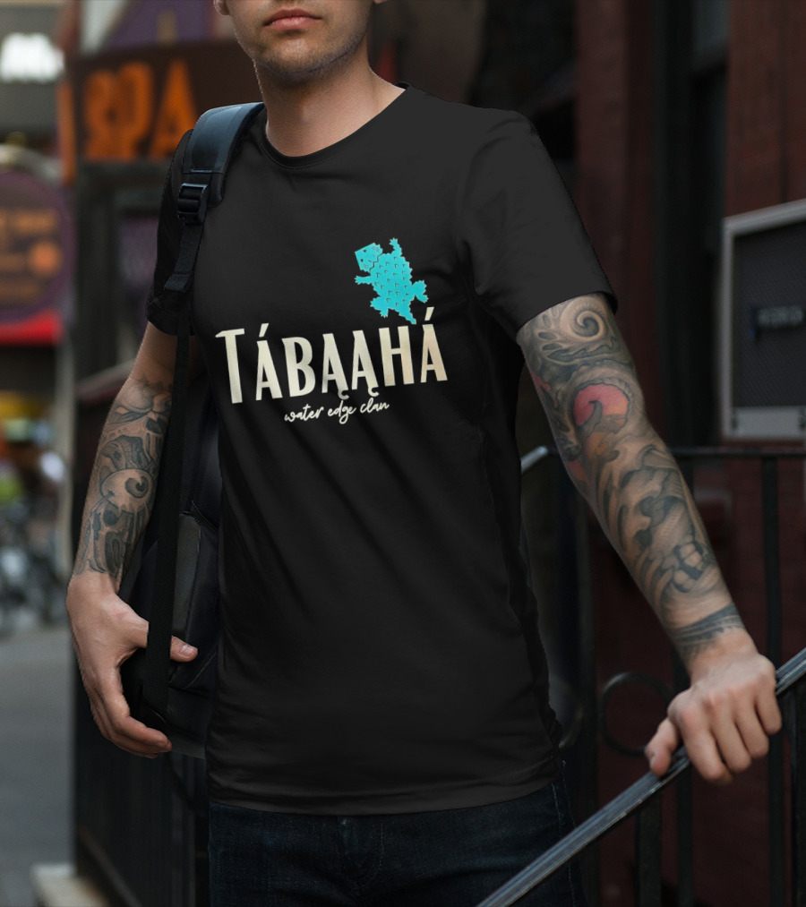 Tábąąhá Water Edge Clan Turquoise Turtle T-Shirt