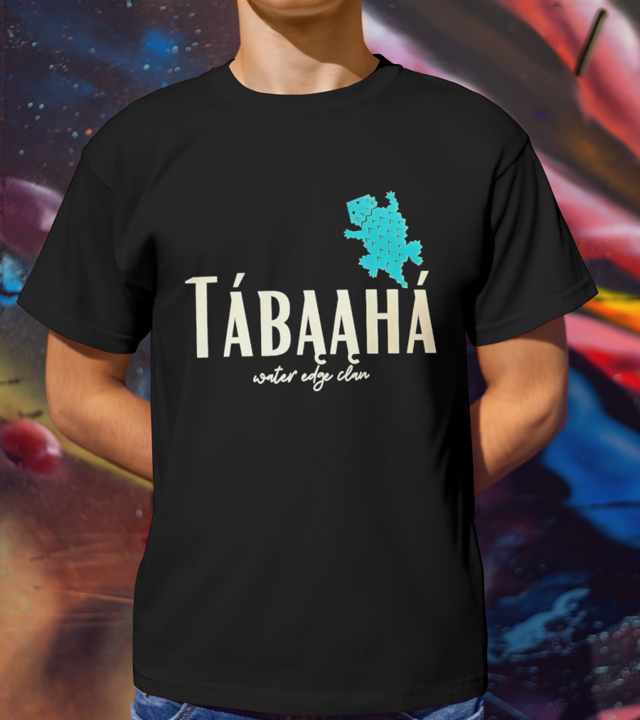 Tábąąhá Water Edge Clan Turquoise Turtle T-Shirt