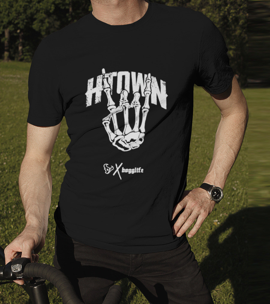 HTOWN Skeleton Hand X HoggLife Texans Collaboration T-Shirt