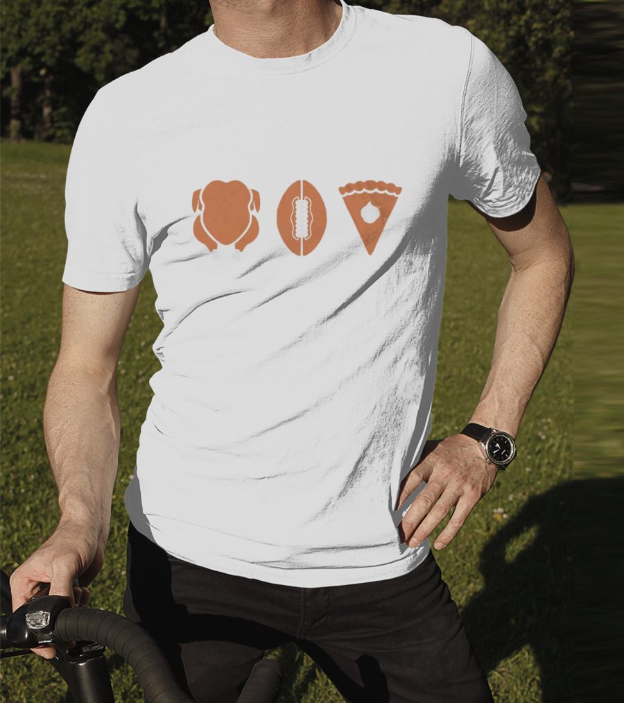 Thanksgiving Turkey Football Pumpkin Pie T-Shirt