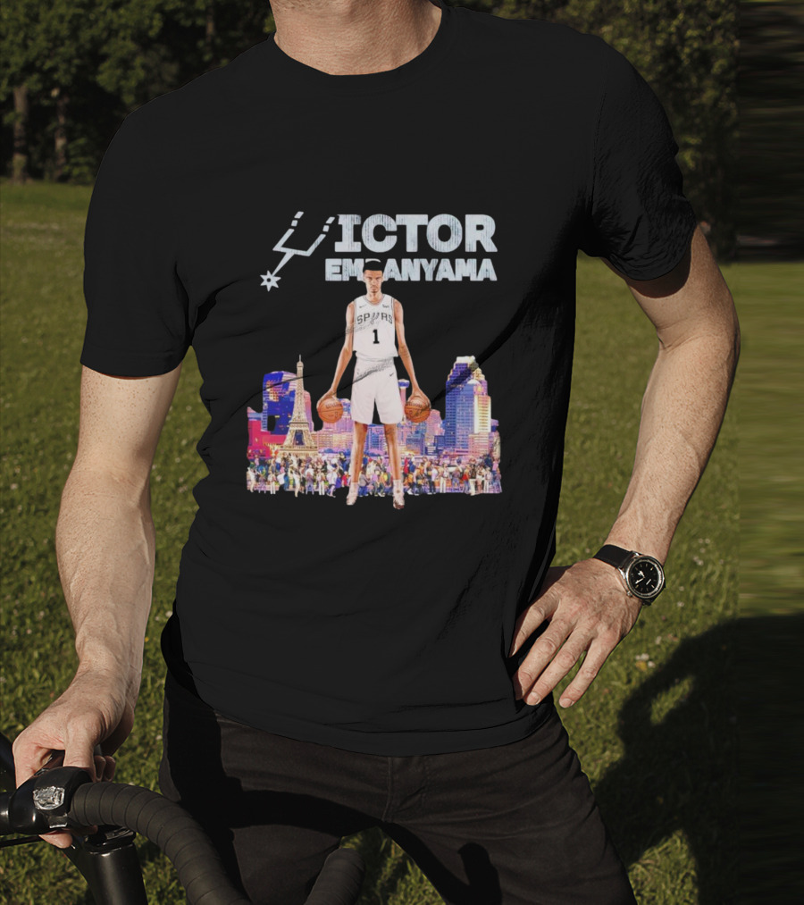 Victor Wembanyama Spurs Skyline City Basketball T-Shirt