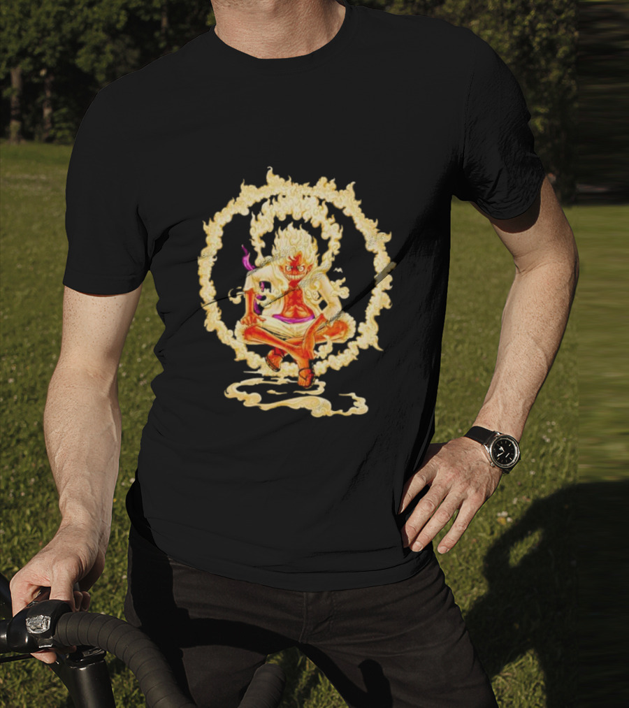 Gear 5 Luffy Surrounded By Fiery Ring Of Flames T-Shirt