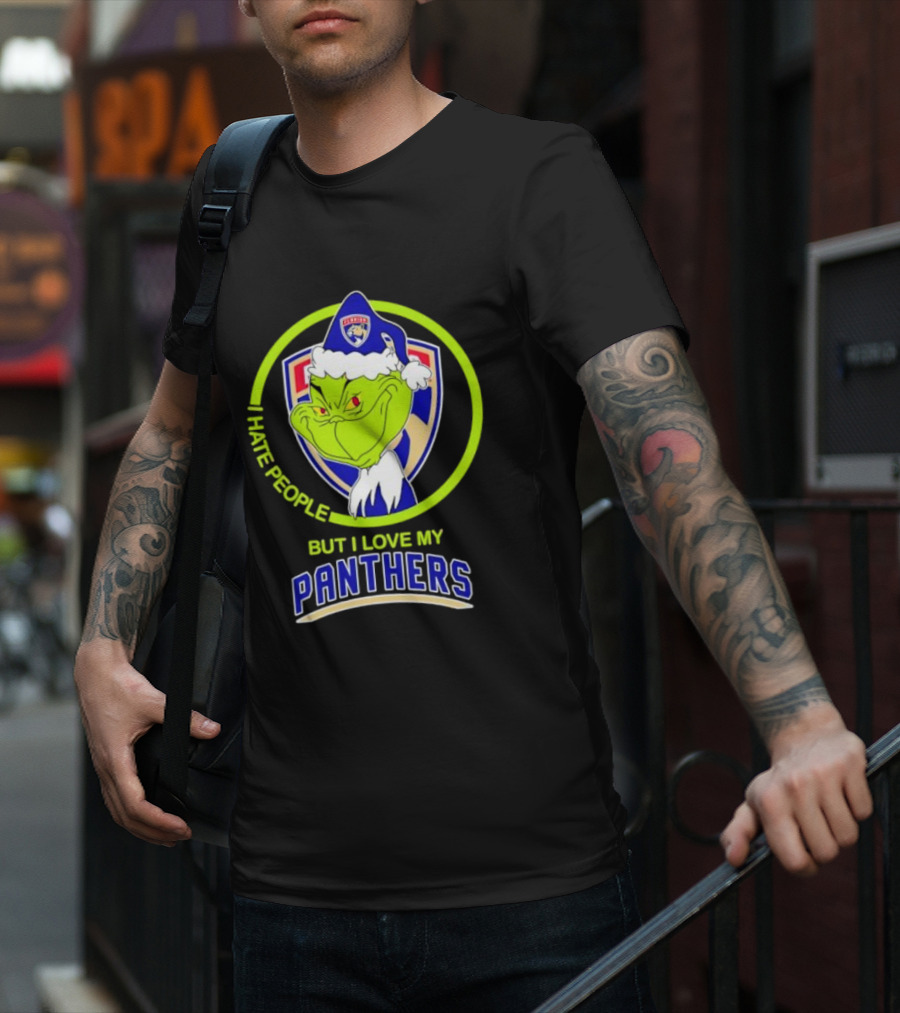 I Hate People But I Love My Florida Panthers Grinch T-Shirt