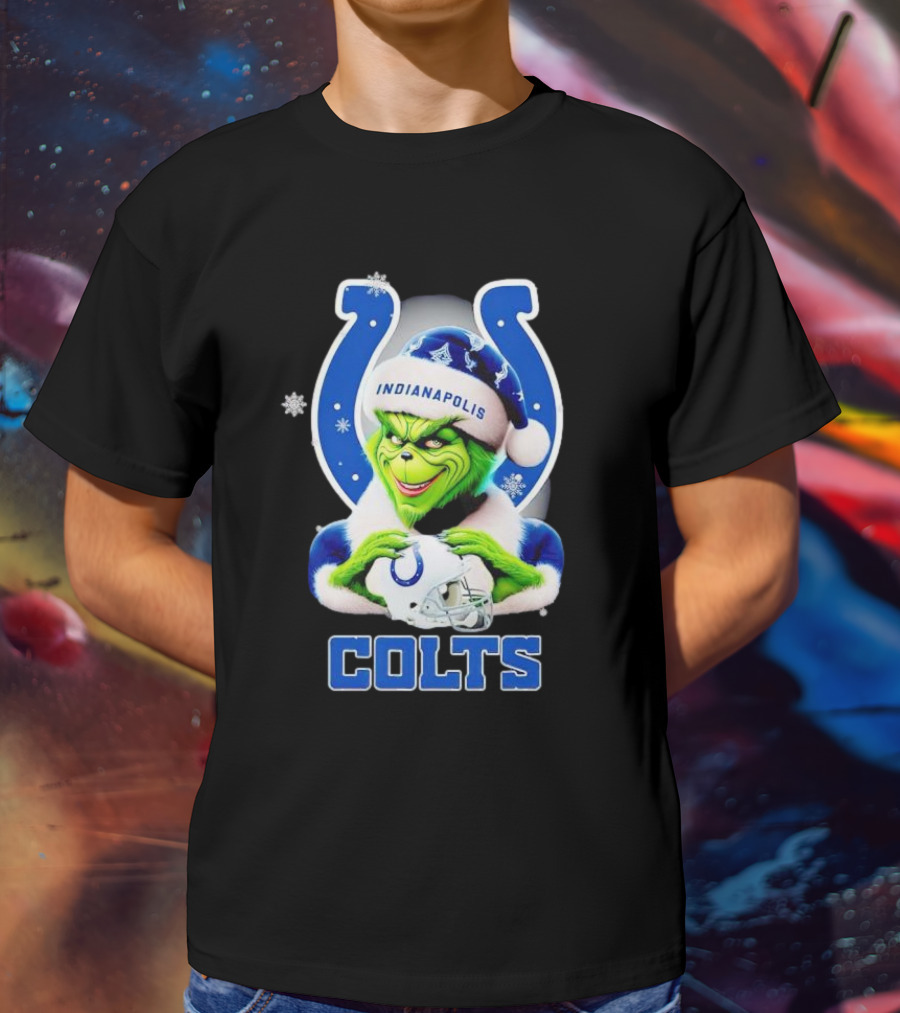 Grinch Indianapolis Colts Christmas Decor T-Shirt