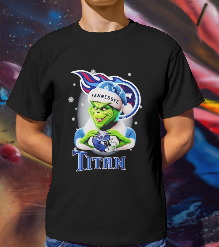 Grinch Tennessee Titans Christmas Snowflakes T-Shirt