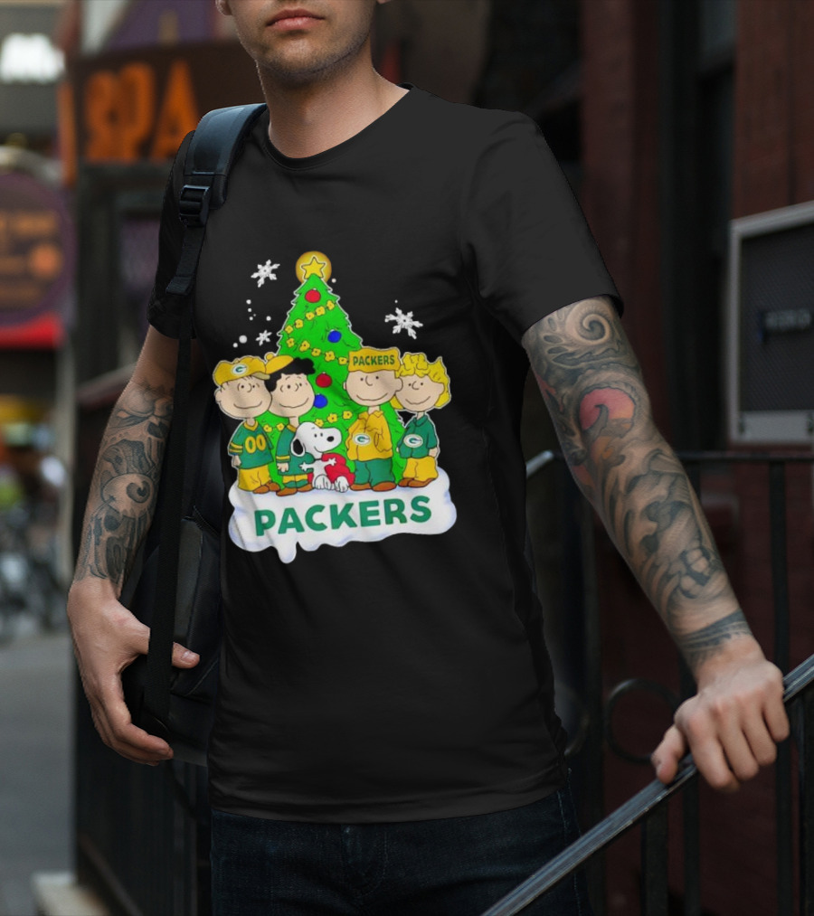 Packers Peanuts Characters Christmas Tree T-Shirt