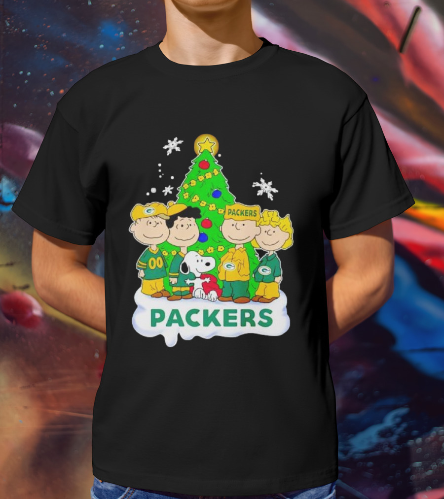 Packers Peanuts Characters Christmas Tree T-Shirt