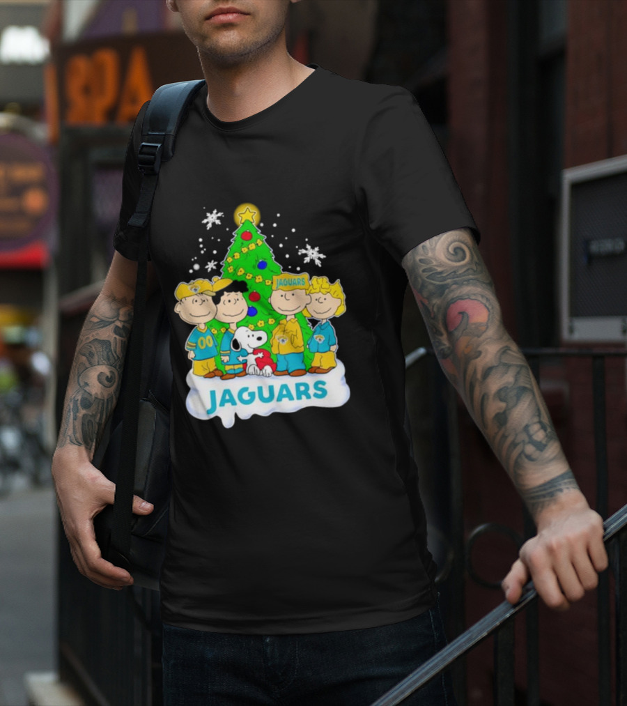 Peanuts Characters Jacksonville Jaguars Christmas Tree Jaguars T-Shirt