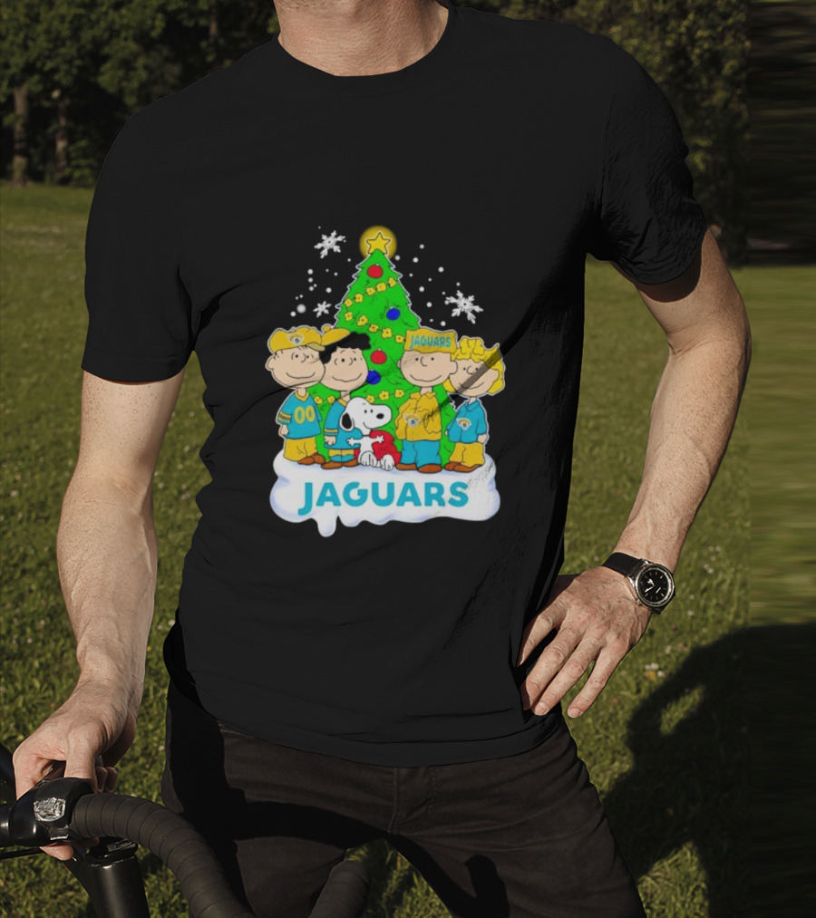 Peanuts Characters Jacksonville Jaguars Christmas Tree Jaguars T-Shirt
