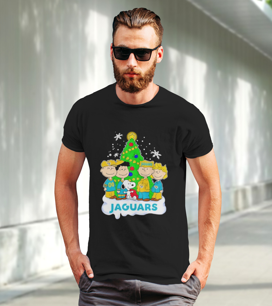 Peanuts Characters Jacksonville Jaguars Christmas Tree Jaguars T-Shirt
