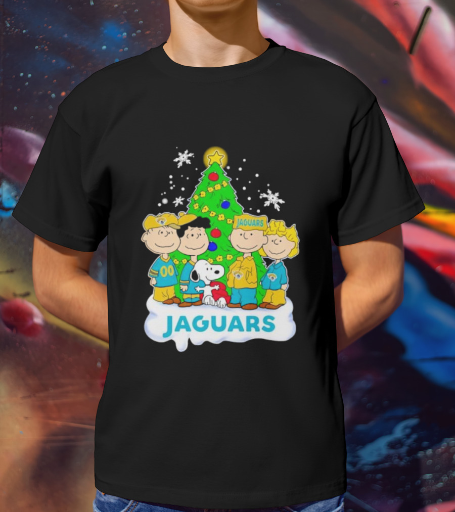 Peanuts Characters Jacksonville Jaguars Christmas Tree Jaguars T-Shirt