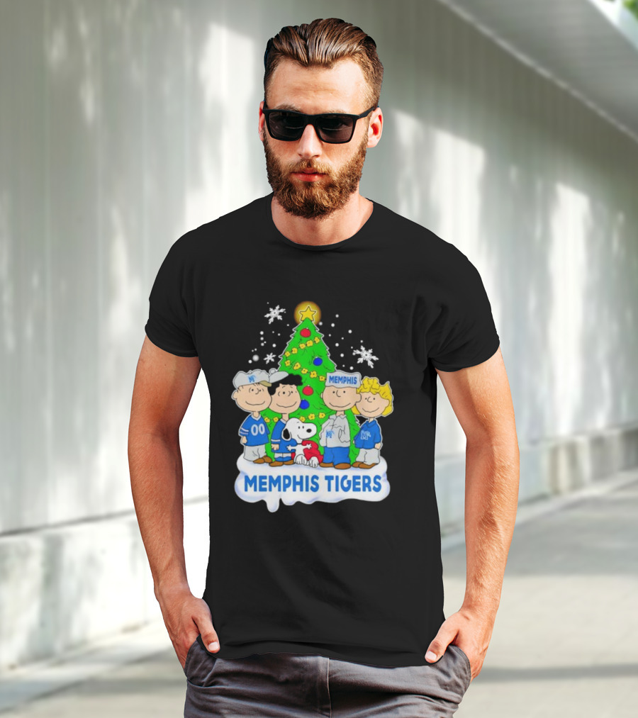 Peanuts Characters Memphis Tigers Christmas Tree T-Shirt