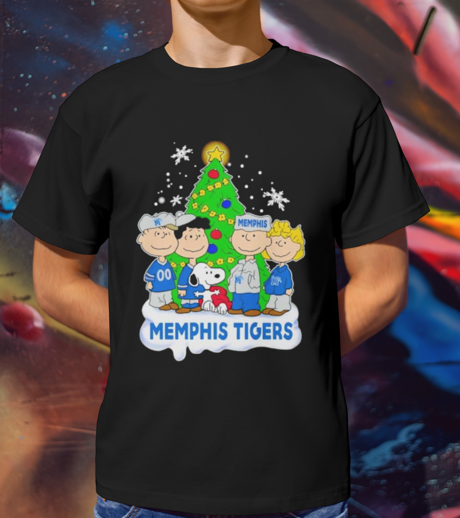 Peanuts Characters Memphis Tigers Christmas Tree T-Shirt