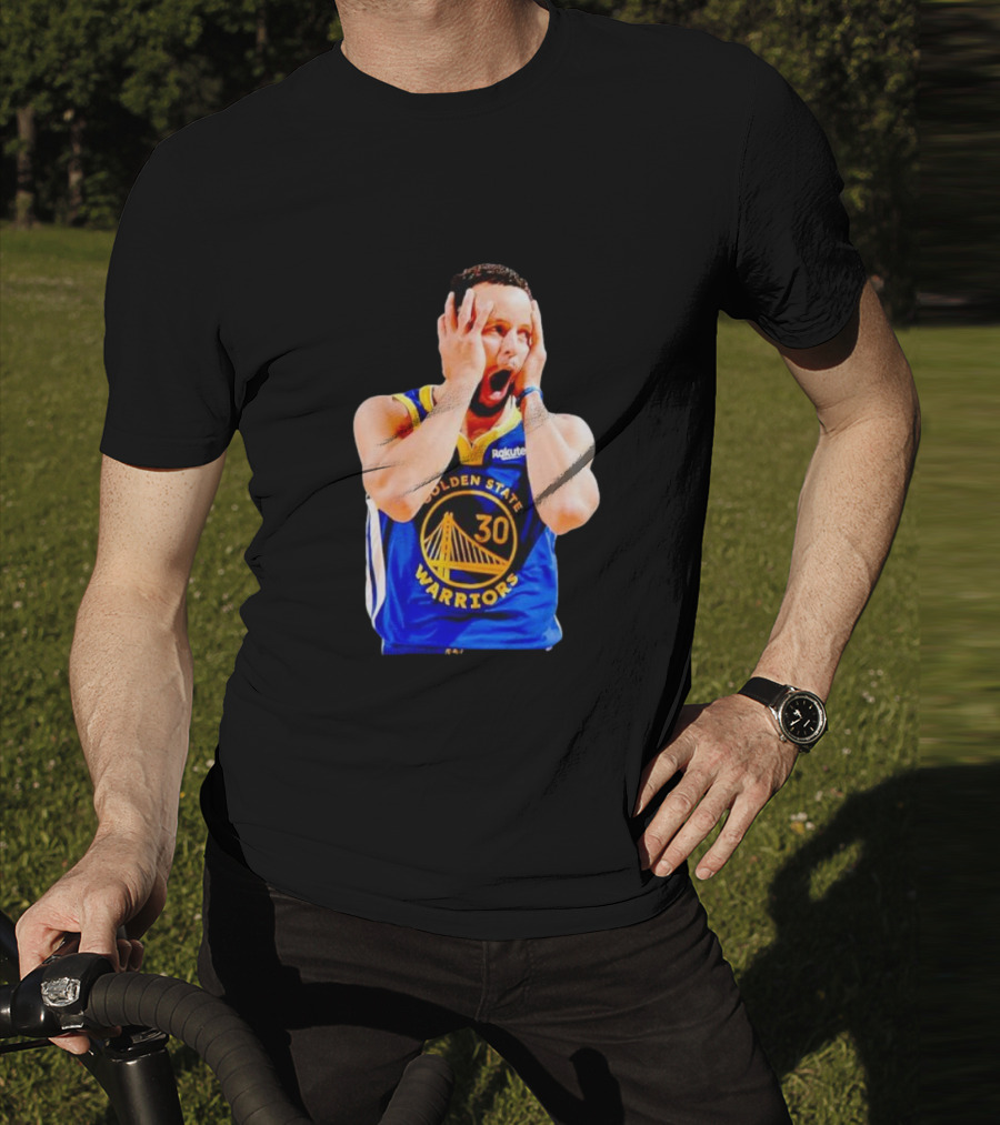 Golden State Warriors Stephen Curry 30 Reaction T-Shirt