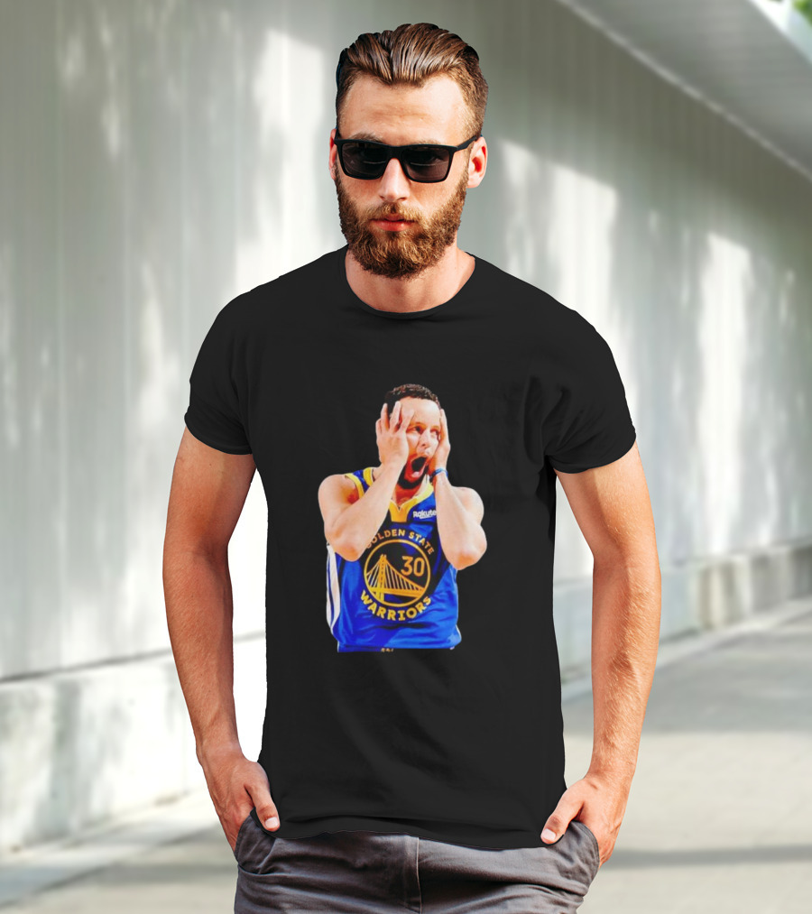 Golden State Warriors Stephen Curry 30 Reaction T-Shirt